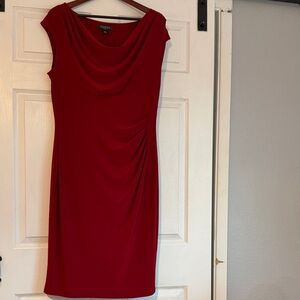Ralph Lauren Crimson Draped Midi Dress